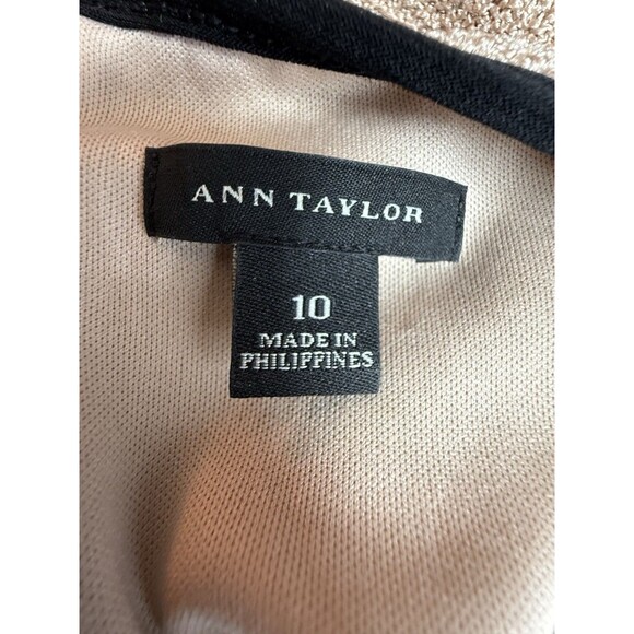 Ann Taylor Colorblock Beige Black Womans Dress Size 10 - Picture 8 of 10